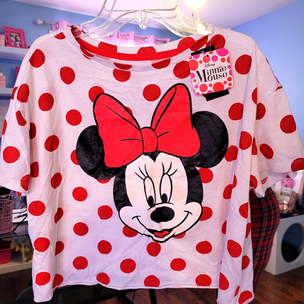 Minnie Mouse crop tee NWT